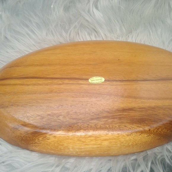 MCM Monkey Pod Rolling Natural Wood Tray 14"  Catch-all, Dresser, Foyer Décor - Picture 6 of 8